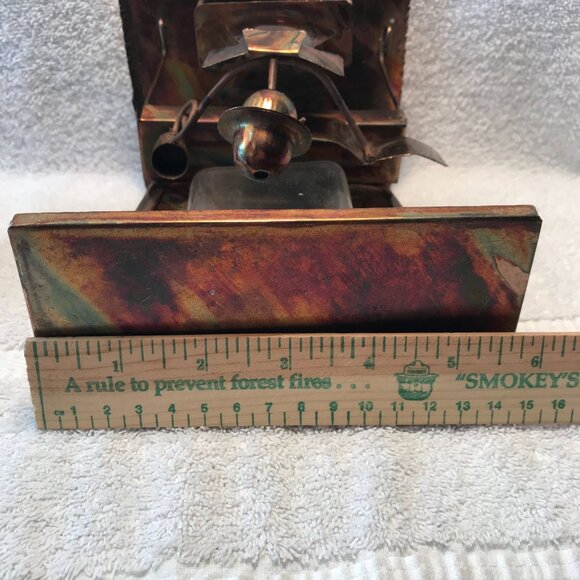 Handmade Copper Desk Music Box With Quirky Figurine & Coffee Cup Sitting At Pian - Picture 9 of 11